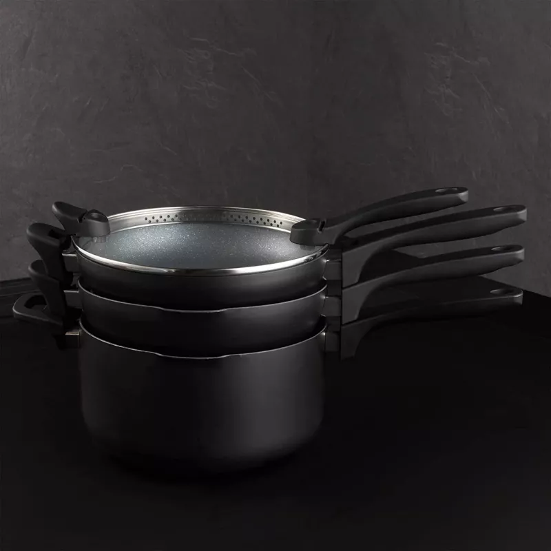 Set pentole Russell Hobbs RH01840EU7 – 4 pezzi impilabili, marmorizzato metallico