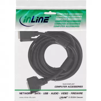 Cavo DVI-D InLine 24+1 M/F, Dual Link, 2 nuclei in ferrite, 3 m