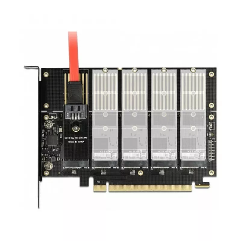 Scheda DeLOCK PCI Express x16 su 5 x M.2 Key B / SATA interne