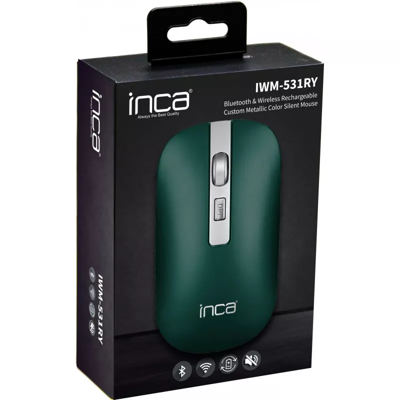 Mouse INCA IWM-531RY Bluetooth e wireless batteria silent giallo retail - Mouse