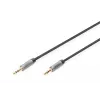Digitus DB-510110-010-S cavo audio, jack da 3,5 mm a jack da 3,5 mm, maschio/maschio, 1 m, doppia schermatura, nero