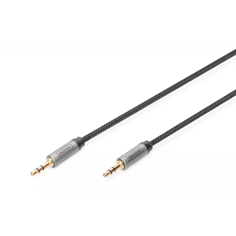 Digitus DB-510110-010-S cavo audio, jack da 3,5 mm a jack da 3,5 mm, maschio/maschio, 1 m, doppia schermatura, nero