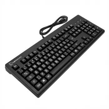 Tastiera meccanica LogicKeyboard XL-Print White on nero TITAN DE PC — Layout tedesco