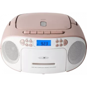 Radiosveglia Reflexion RCR2260 bianco rosa — radiosveglia da comodino compatta