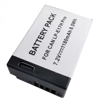 Batteria ricaricabile CANON LP-E17H Pro (senza microchip), 1180 mAh, USB Type-C