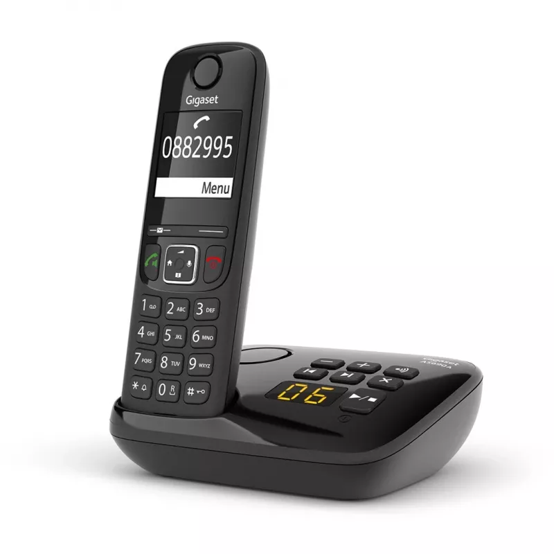Telefono analogico/DECT Gigaset AS690A con identificazione chiamante nero