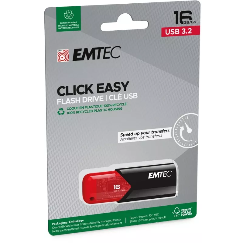 Chiavetta USB Emtec 16 GB USB Type-A 3.2 Gen 2 nero rosso