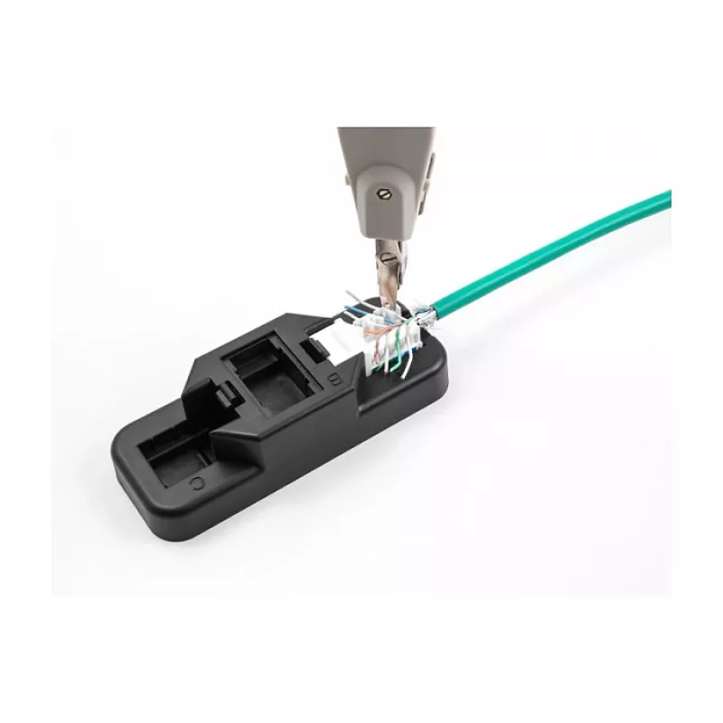 DeLOCK keystone LSA set RJ45 RJ11 Cat.6 nero supporto a clip