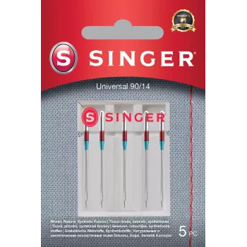 Aghi per macchina da cucire SINGER 90/14 Universal per tessuti, confezione da 5