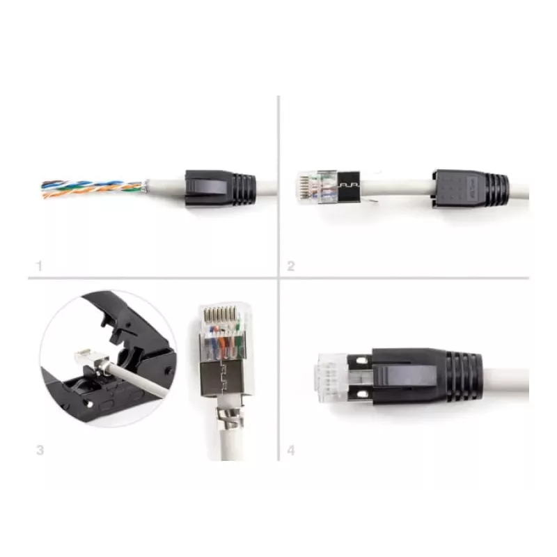 DeLOCK 66903 connettore per cavo RJ-45 nero metallizzato connettore maschio 25 pz.