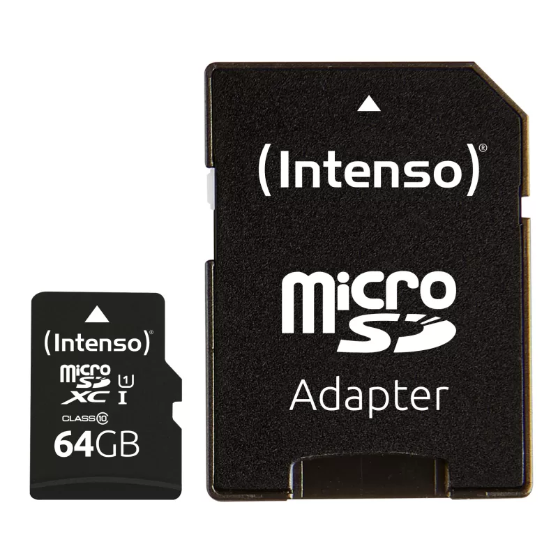 Intenso Performance - scheda di memoria flash (microSDXC con adattatore SD) - 64GB - UHS-I U1 / Class10 - microSDXC UHS-I (3424490)