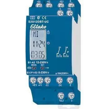 Timer a 2 canali Eltako S2U12DBT-UC 230V Bluetooth — relè programmabile