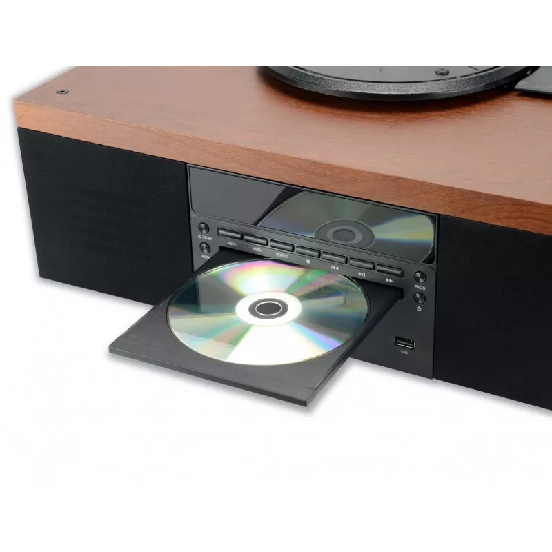 Giradischi AKAI ATT-14BT con Bluetooth, trasmissione a cinghia, preamplificatore phono integrato, uscita USB