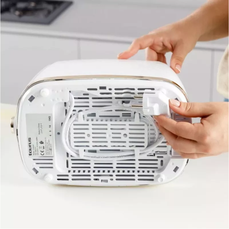 Tostapane Taurus TO800P 2 fette 800 W bianco con comandi a pulsante e manopola
