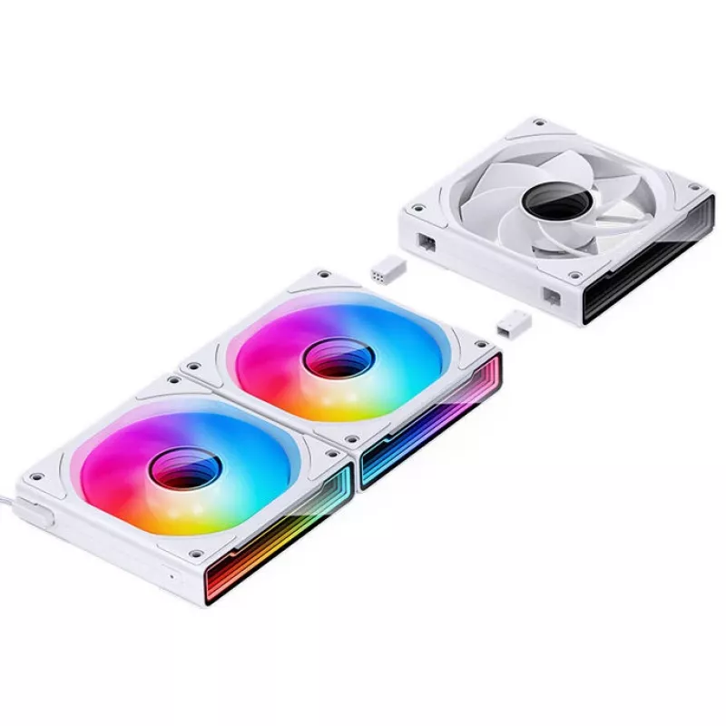 Ventola per case Jonsbo ZK-120W Reverse ARGB bianca da 120 mm PWM, cavo con guaina