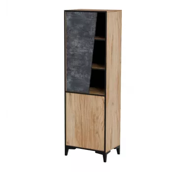 Scaffale Cama Meble OVO 2D libreria 50×38×182,5 cm rovere/cemento
