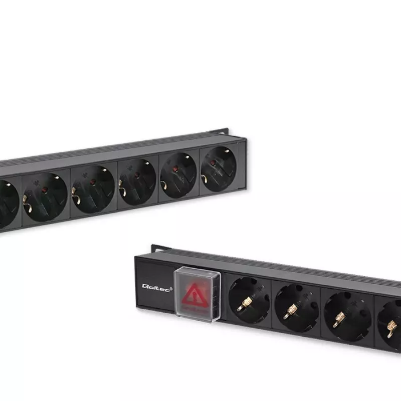 Qoltec PDU in alluminio per RACK | 16A | 16 x Schuko | verticale | 1,8 m