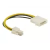 Delock 82391 cavo adattatore di alimentazione, ATX12V (P4) a 4 pin maschio a Molex a 4 pin maschio, 0,15 m