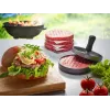 Pressa per hamburger GEFU 89419, plastica, Ø 11,8 cm, altezza 93 mm, grigio/nero