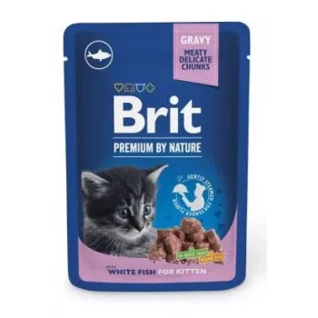 Brit Premium by Nature Kitten al pesce bianco cibo umido per gatti, 100 g