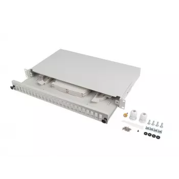 Patch panel in fibra ottica LANBERG FOP1-24SD-LQS 19 pollici 1U 24xSC Duplex 24xLC Quad