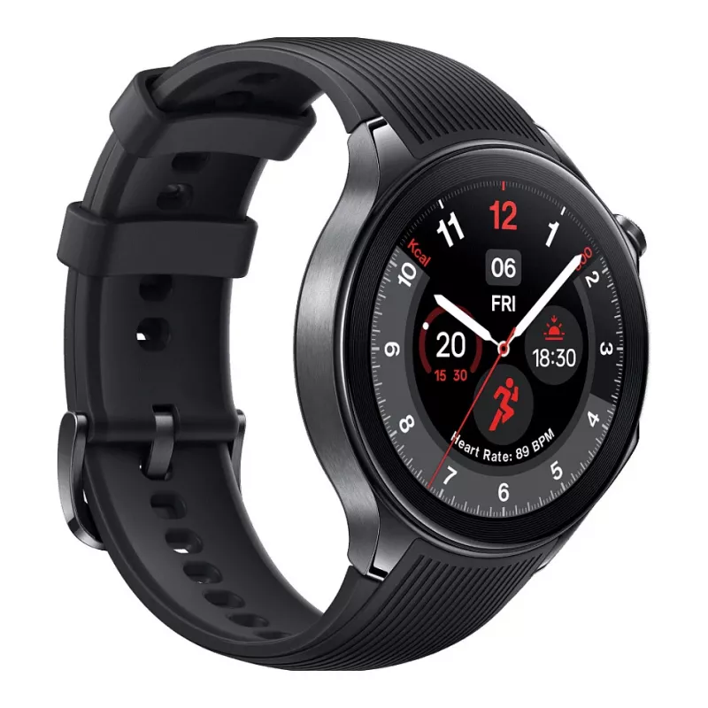 OnePlus Watch 2 smartwatch 46 mm, 3,63 cm (1,43") AMOLED, 466 x 466 pixel, cinturino in fluoroelastomero, misura polso 140-210 mm, GPS, nero