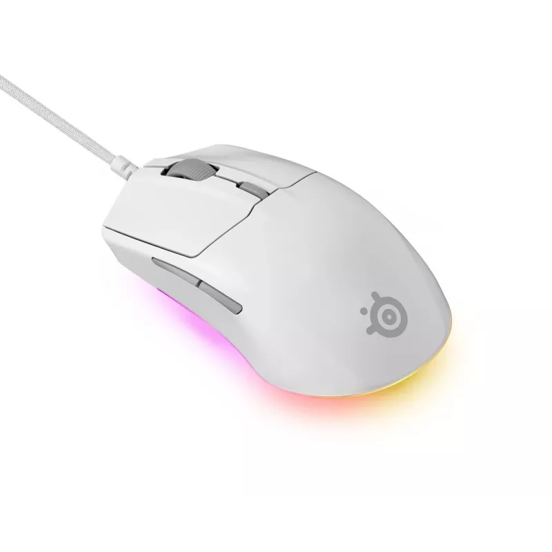 SteelSeries Rival 3 Gen 2 mouse gaming, bianco