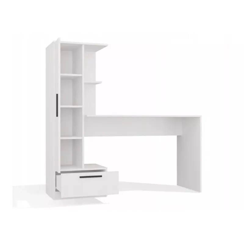 Set scrivania + libreria Cosmo, bianco
