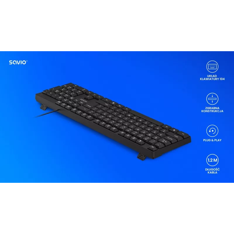 Savio KB-01 Tastiera Home/Office USB QWERTY US inglese nero