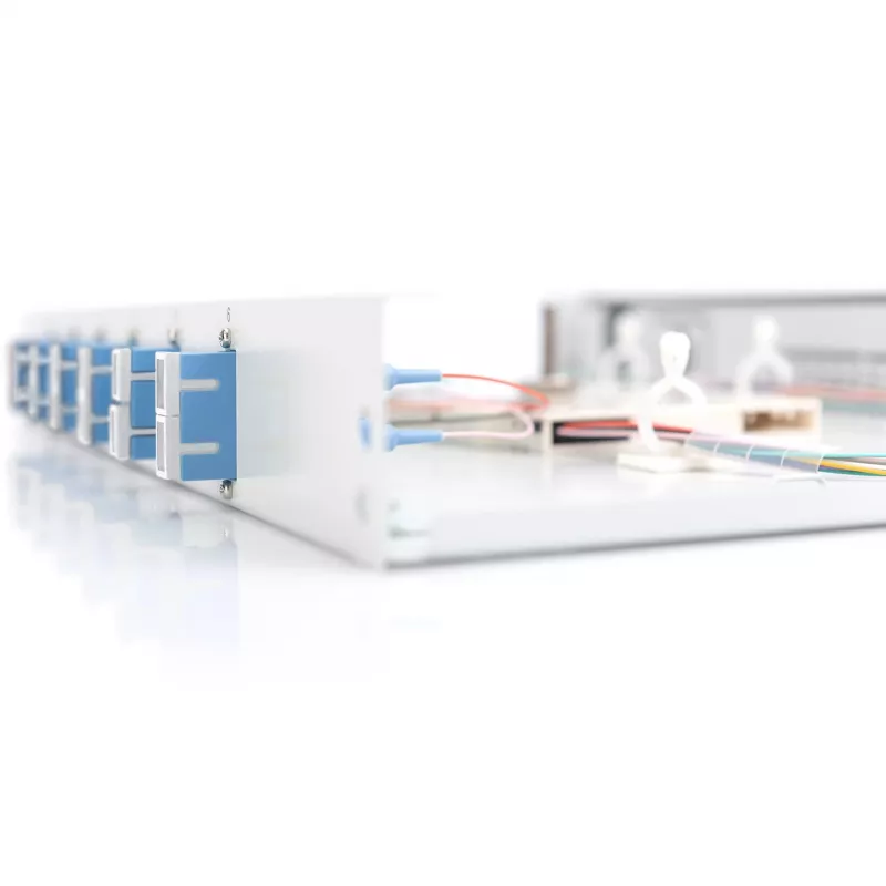 Digitus DN-96320/9 cassetto di giunzione per fibra ottica, 1U, equipaggiato, 6x SC Duplex, OS2, grigio