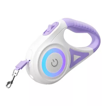 Guinzaglio automatico per cani Rojeco Dog Automatic Leash LED 5 m — lilla, retrattile con luce LED
