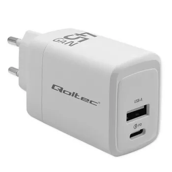Caricabatterie GaN 45W 5V 20V 1,5A 3A, 1x USB-C PD, 1x USB-A
