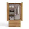 Topeshop SZAFA MALWA ART armadio camera da letto 5 ripiani 2 ante rovere