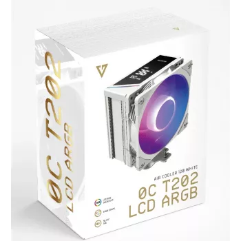 Dissipatore CPU ad aria MODECOM Volcano 0C T202 LCD ARGB 12 cm bianco