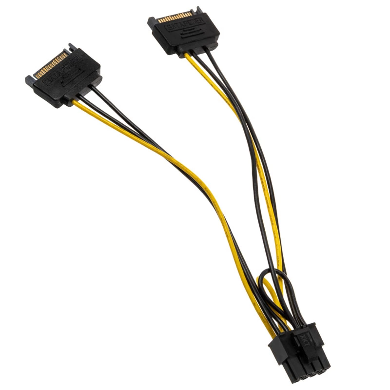 Adattatore da 2x 15 pin SATA a 1x 6 pin PCIe - adattatore - digitale/dati (AK-CBPW19-15)