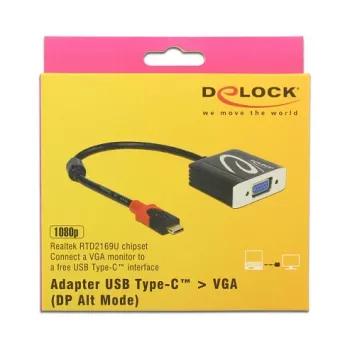 Adattatore per cavo video DeLOCK 62994 USB Type-C a VGA 0,2 m nero