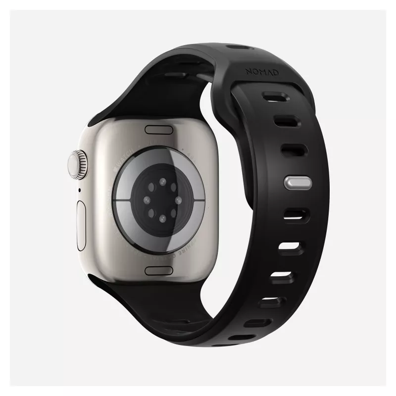 Cinturino per orologio Nomad Tempo Band nero in gomma — larghezza 20 mm, per polsi 155–193 mm