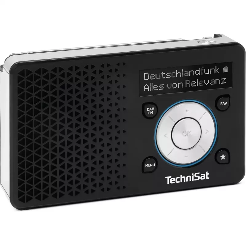 TechniSat DigitRadio 1 A 0100/4997 radio digitale, DAB+/FM, RDS, 40 stazioni preimpostate, funzione di allarme ASA, nero/argento