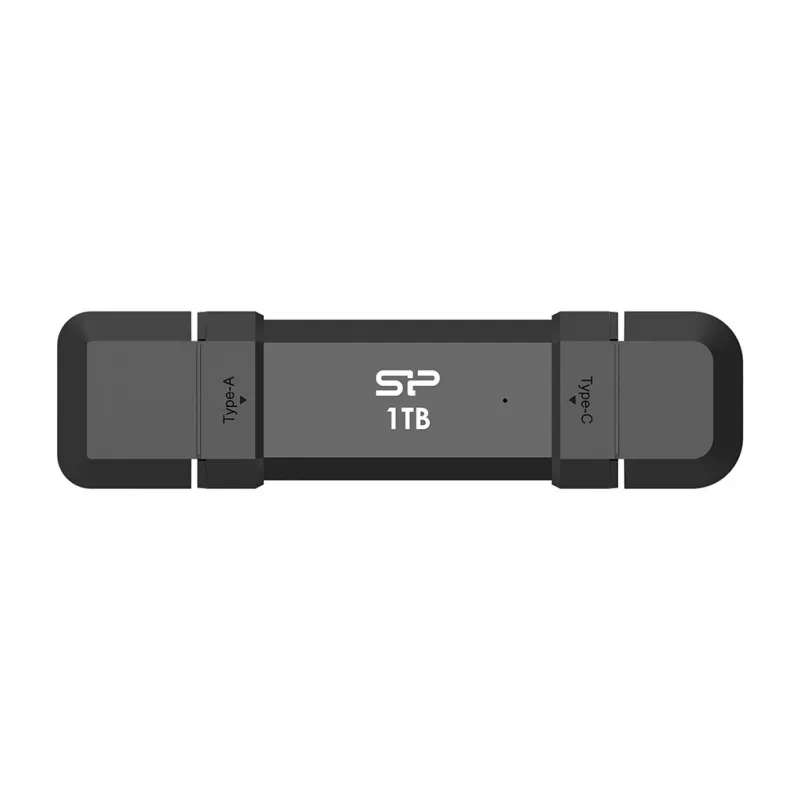 Chiavetta USB Silicon Power DS72 1 TB, USB 3.2 Gen 2 Type-A / Type-C, case in alluminio e gomma, nero