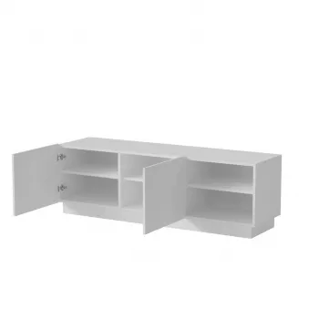 Mobile TV cama meble LIVERTI 150x42x48 cm, bianco, piano in truciolare