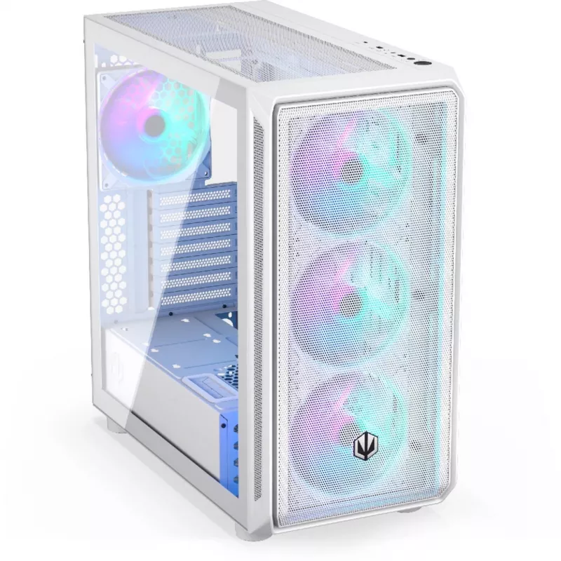 Case PC Endorfy Arx 700 ARGB, Midi-Tower, ATX, vetro temperato - con 4 ventole ARGB da 140 mm, bianco (EY2A017)