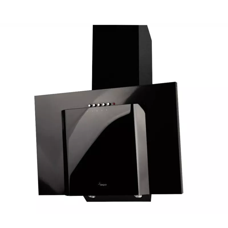 Cappa da parete AKPO WK-4 Java Eco — 600 mm, 407 m³/h, 3 velocità, 61 dB, vetro temperato nero