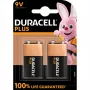 Batteria Duracell Plus 9V (MN1604) — confezione da 2, 0,102 kg peso totale