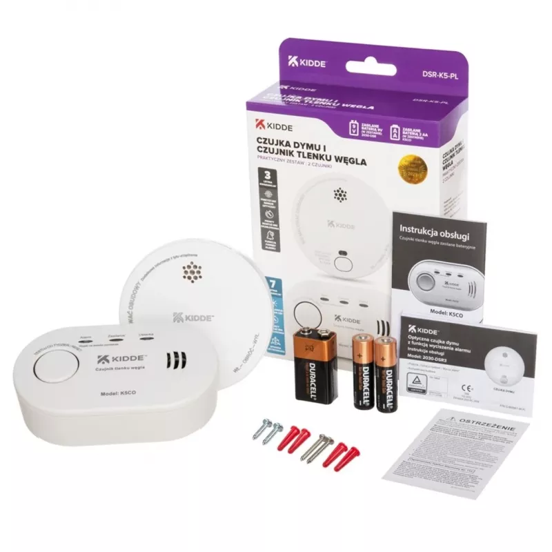 Rilevatore di monossido di carbonio K5CO + rilevatore di fumo 2030-DSR3 KIDDE