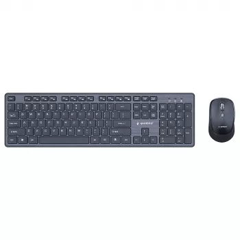 Gembird KBS-WCH-04 Set desktop wireless (tastiera + mouse), nero, layout US