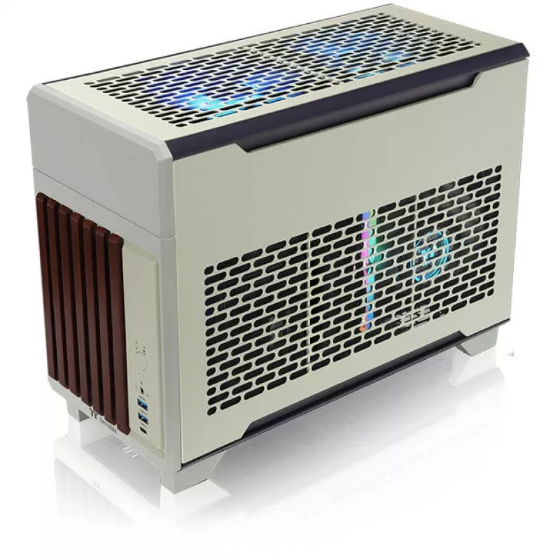 Case mini THERMALTAKE TR100 WS verde matcha, design compatto, supporto per mini-ITX/microATX