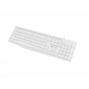 Tastiera completa con filo NATEC NAUTILUS NKL-1951, 105 tasti, US International QWERTY, bianco, USB, 1,8 m