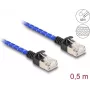 Cavo di rete DeLOCK RJ45 Cat.6A 0,5 m blu
