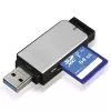 Hama 123900 lettore di schede USB 3.0 SD/microSD, alluminio, nero/argento