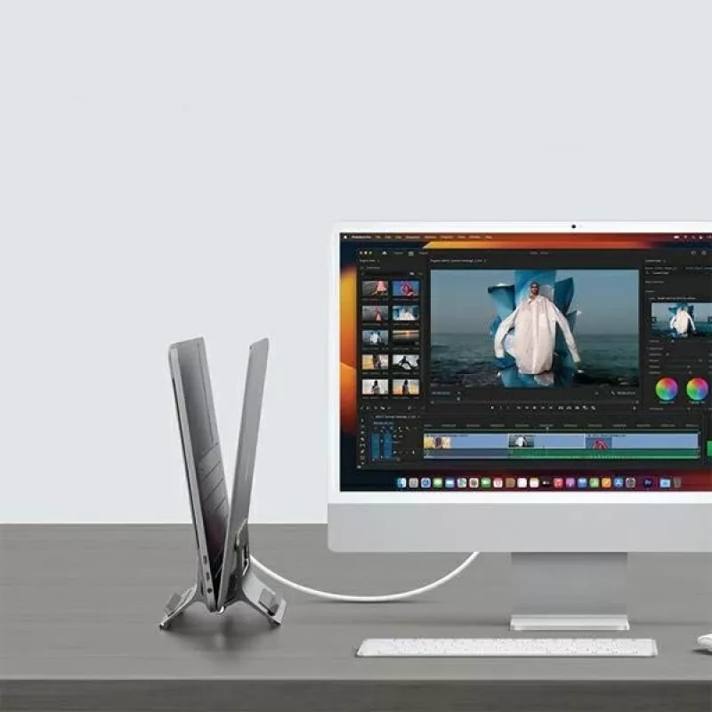 Supporto a gravità per MacBook grigio
